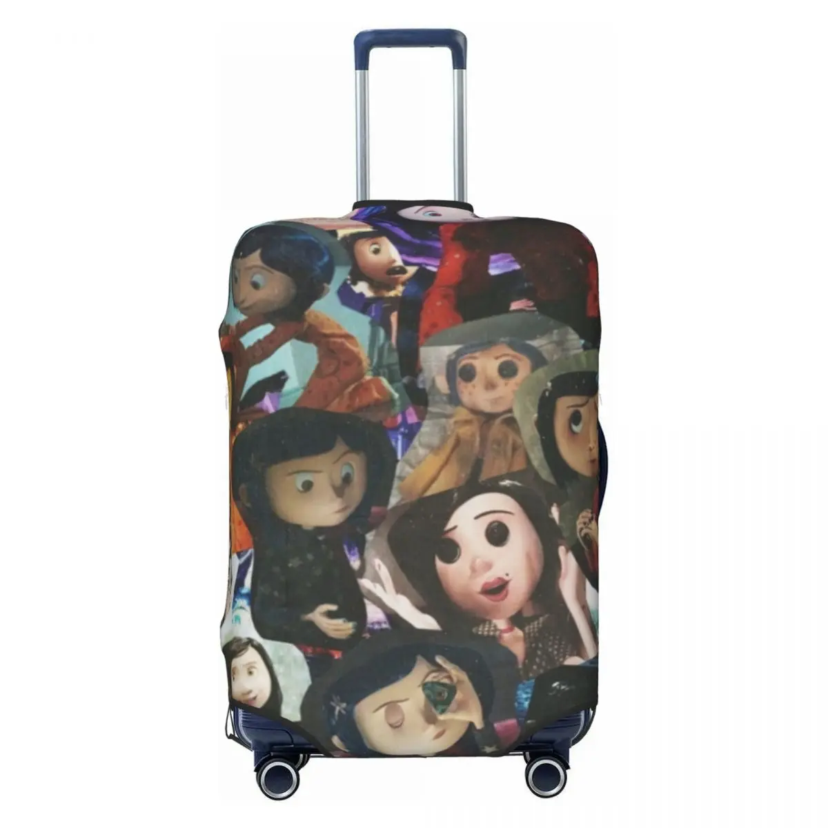 

Custom Halloween Horror Film Coraline Collage Luggage Cover Protector Cute Travel Suitcase Covers for 18-32 Inch
