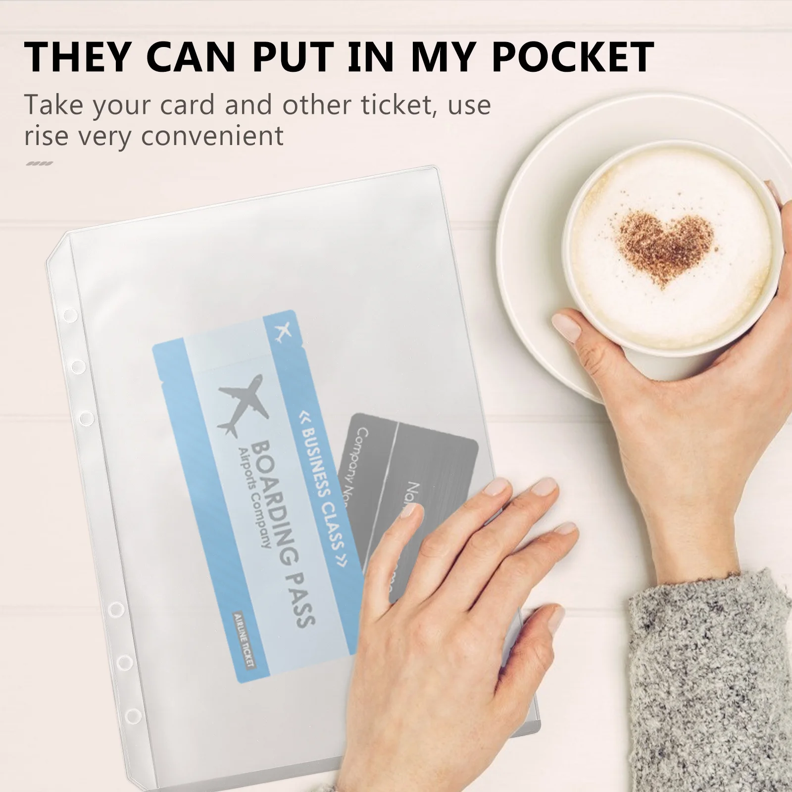 10 Pcs Storage Bag Clear Binder Pouch Loose-leaf Pockets Pouches Zipper Notebook