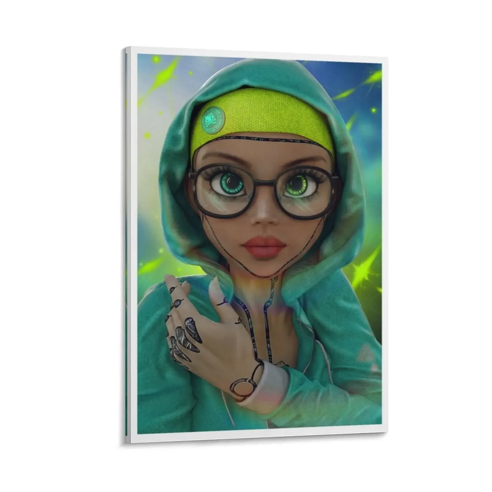 

Cyberpunk girl Canvas Painting poster mural wall decoration bedroom decoration modern home decoration