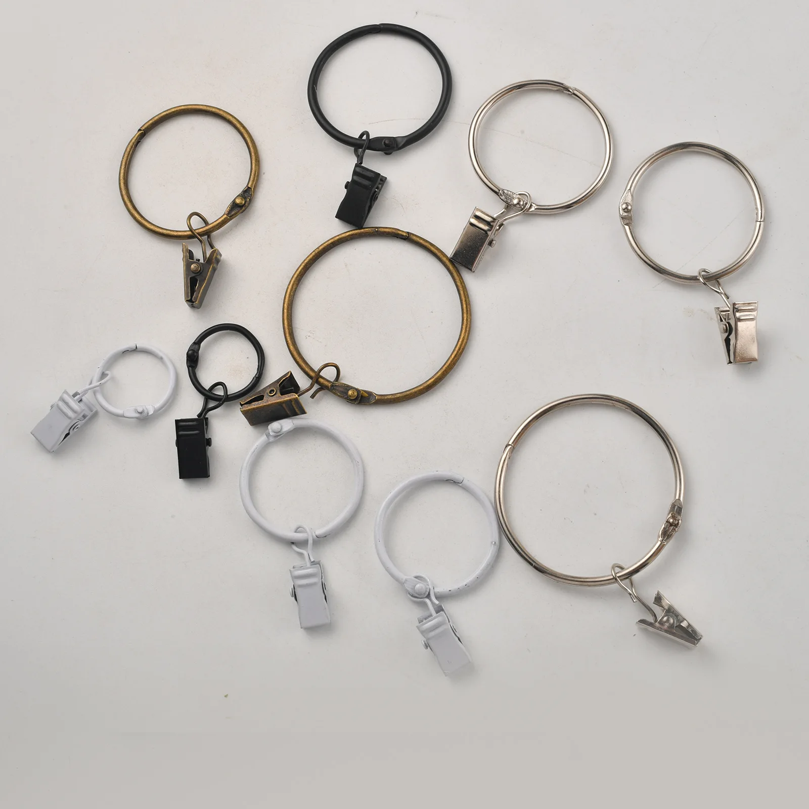 New Chinese Metal Curtain Shower Curtain Hook Clamp Electrophoresis Black Open Curtain Ring Accessories