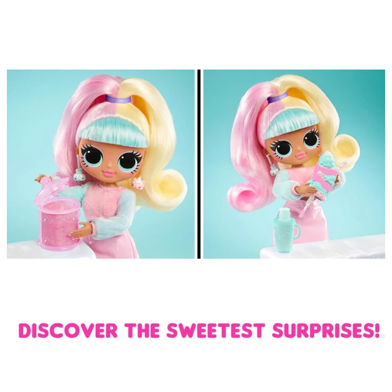 LOL Surprise-Sweet Nails - Candylicious Sprinkles Shop, incluye esmalte de uñas Real, prensa en uñas, hojas adhesivas, muñeca brillante