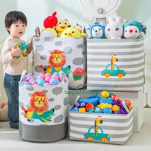 접이식 보관 바구니 리넨 보관 패브릭 옷장 사무실 침실 옷장 장난감 손잡이 보관 주최자가있는 세탁 바구니 new