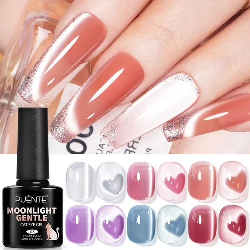 Imagen 2 del producto Esmalte de uñas de Gel magnético Moonlight Cat, 7,5 ML, porcelana, Gel de ojo de gato blanco, barniz de Gel UV para remojo, laca de uñas plateada de cerámica
