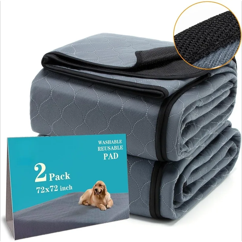 

Washable Pee Pads for Dogs 72x72, 2 Pack, Extra Large Reusable Puppy Pads, Dog Training Pads with Quick Dry, Large Anti-Slip Dog
