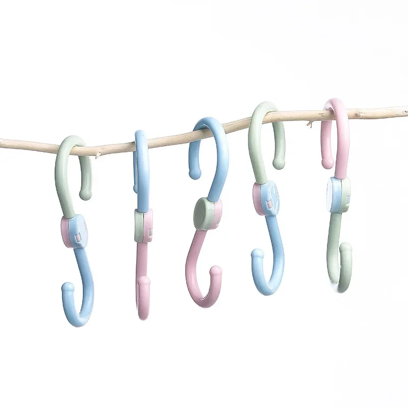 3Pcs S-Shaped Hooks Kitchen Railing S Hanger Hook Clasp Holder Plastic Hooks For Hanging Clothes Handbag Hook & Rails Rotatable