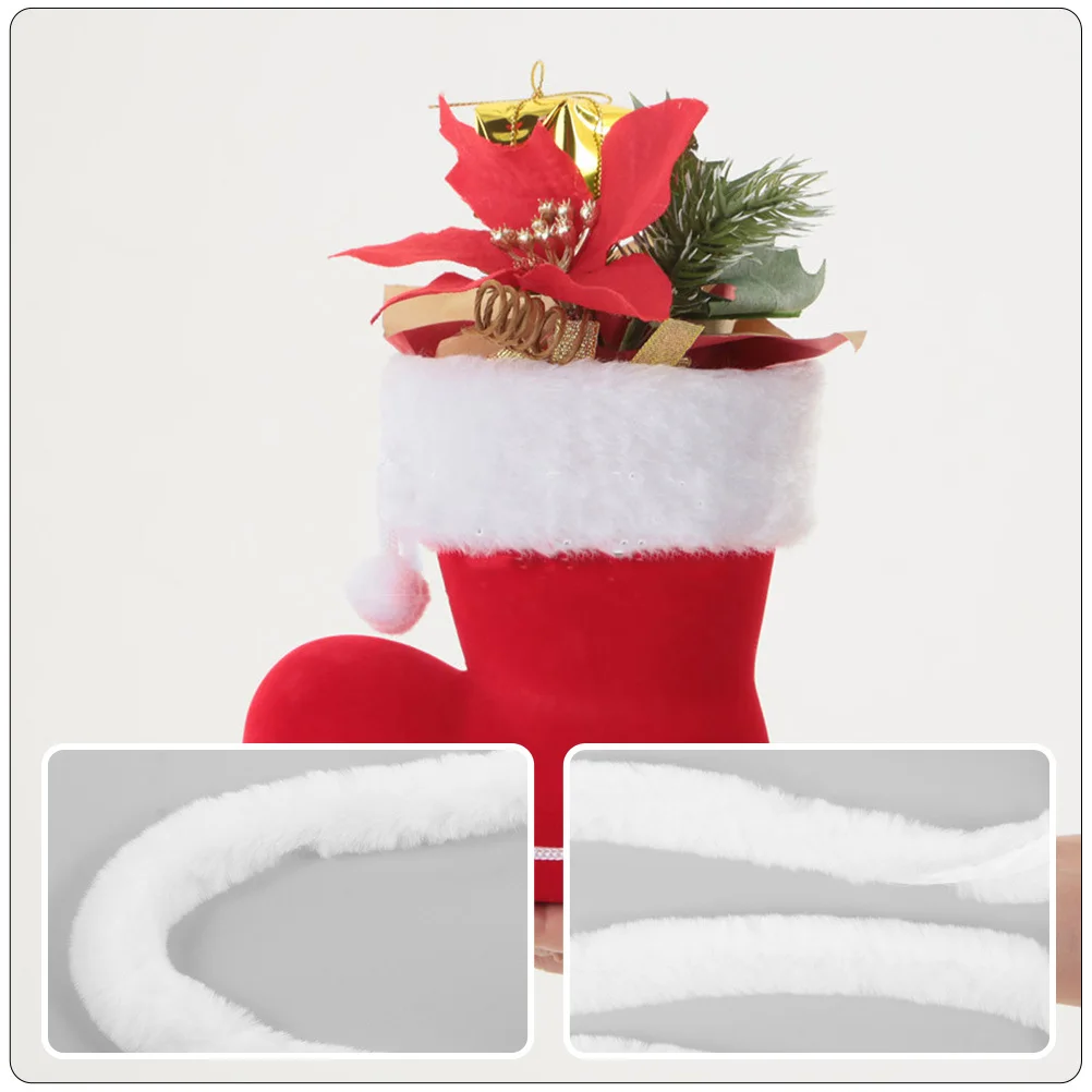 

Xmas Hat DIY Decor Simulation Xmas Faux Ribbon for Chinese Garment Decoration Comfortable Fine Texture Silky Hairs Chic Elegant