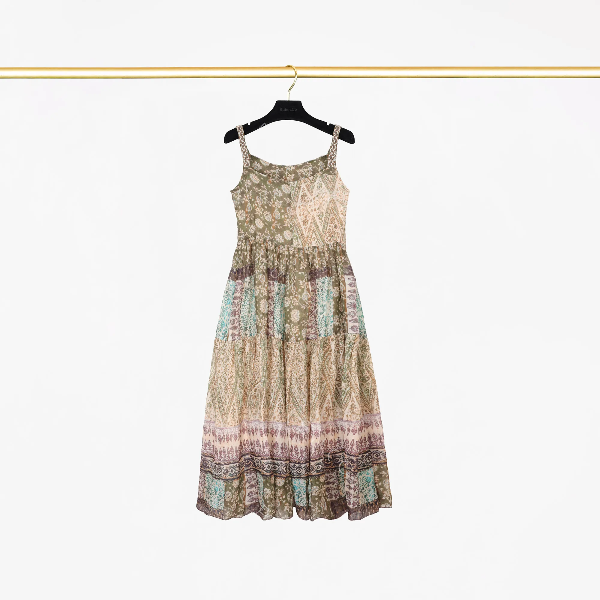 

Ele Summer Dr 80 Stripes 00% Flax Beautiful Print Holiday Sle Midi Dr for Women in Their Forties And Fifties