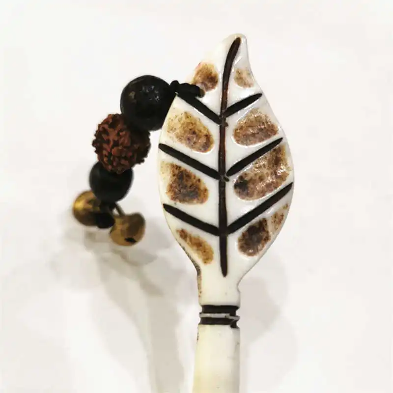 Hairwear Tibet Yak Bone Hand Carved Seasnail Hairpins Ethnic Tribal Hairwear Hairsticks Double Patterns L023