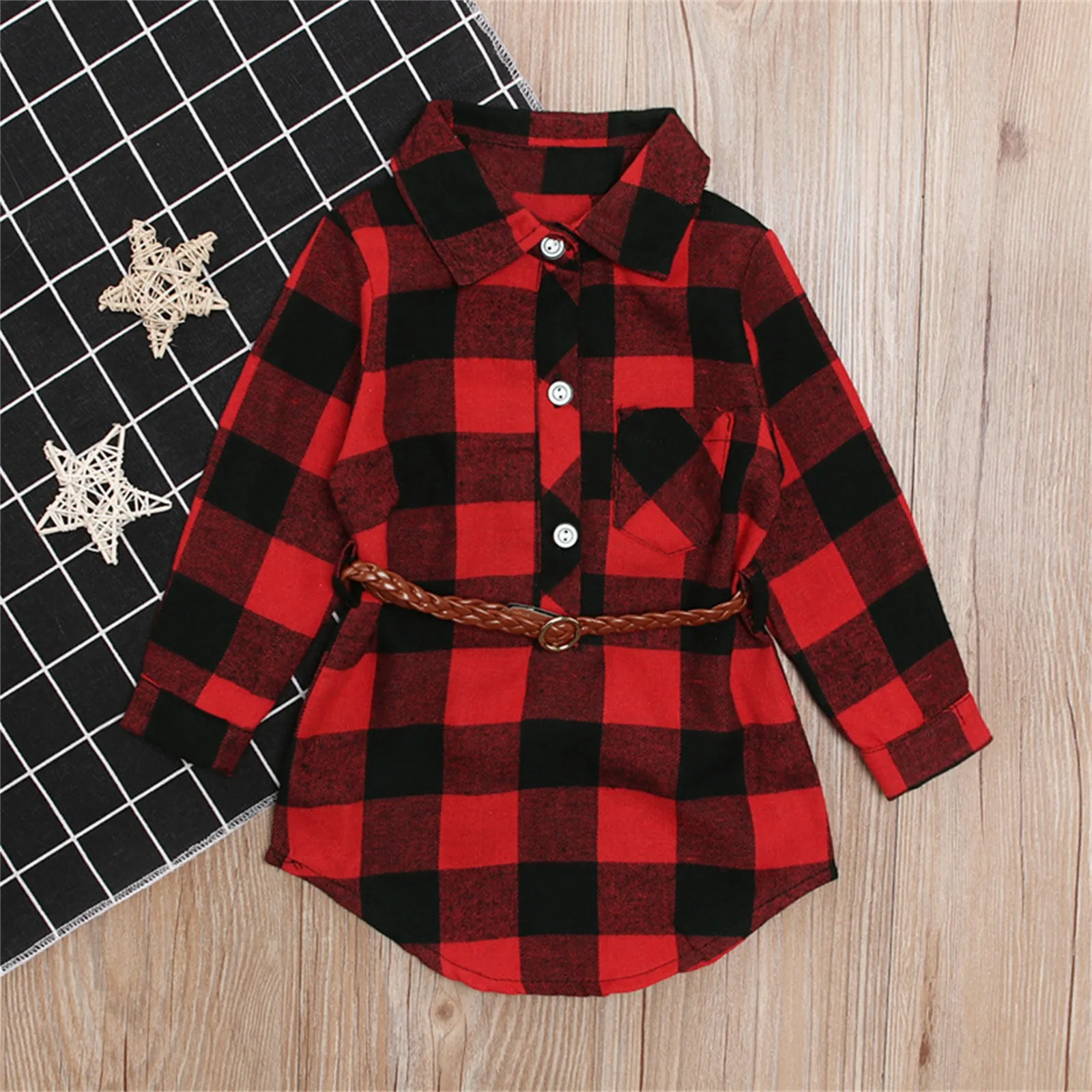 Dresses for Christmas Party Girls Toddler Plaid Pleated Mini Dress Button Down Plaid Flannel Shirts Toddler Dress Sweater Girl