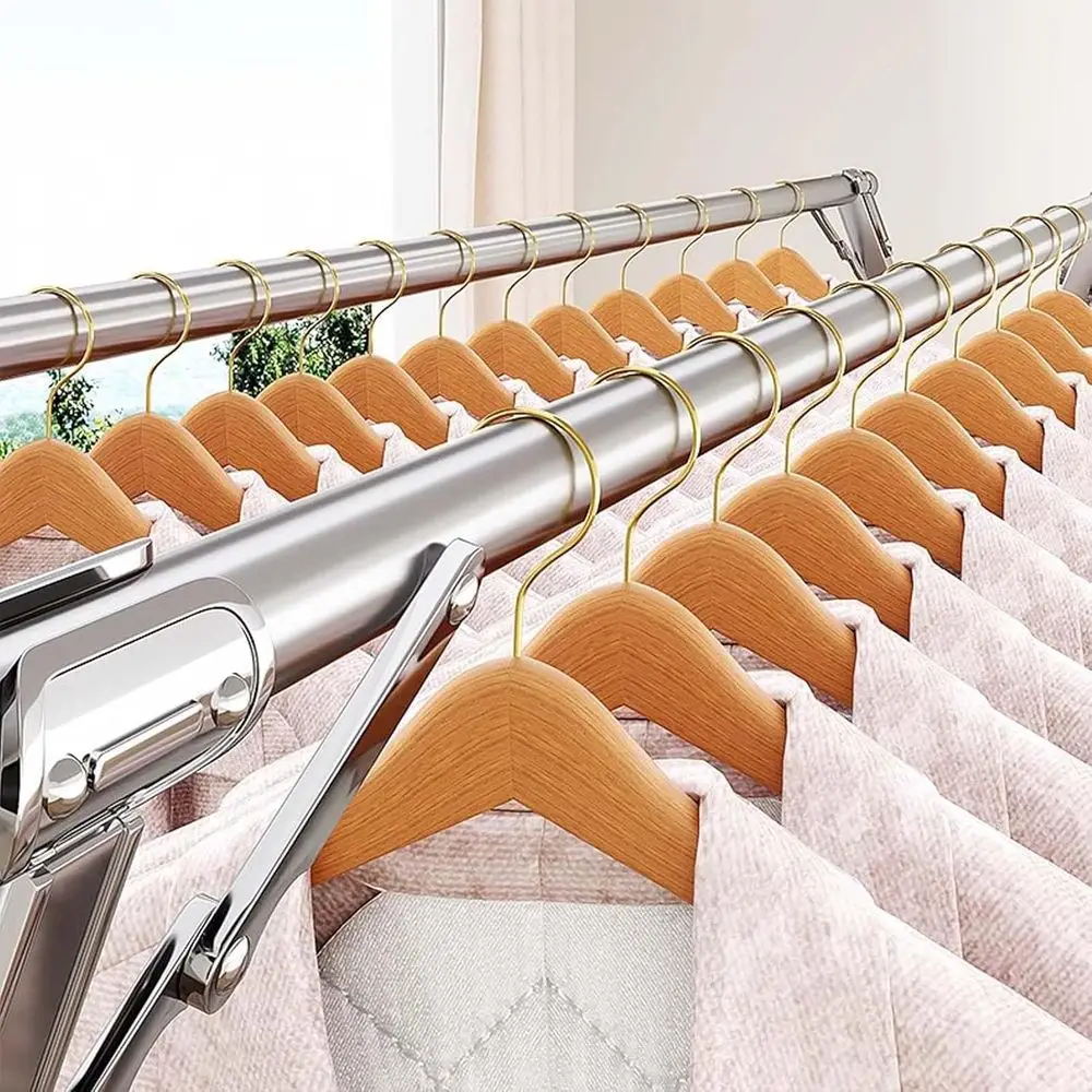 Sturdy Indoor/Outdoor Adjustable Stainless Steel Clothes Drying Rack with Removable Hanger for Balcony Use