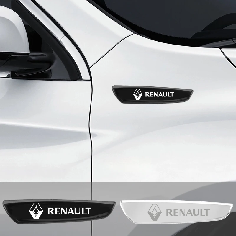 2pcs Metal Emblem Badge Car Fender Side Sticker For Renault Koleos Megane 2 3 Clio Duster Captur Logan Kadjar Auto Accessories