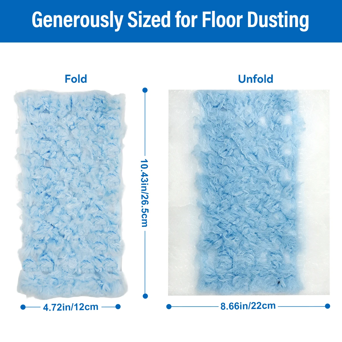 Pet Hair Electrostatic Flat Dust Mop, 61.8 Inch 4-Section Spliced Handle, 8 Disposable Dry Wipes &1 Reusable Pad for Hard Floors
