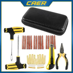 Car Tire Repair Tool Tire Repair Kit Studding Tool Set Auto Bike Tubeless Tire Tyre Puncture Plug Garage Tools with Rubber Strip