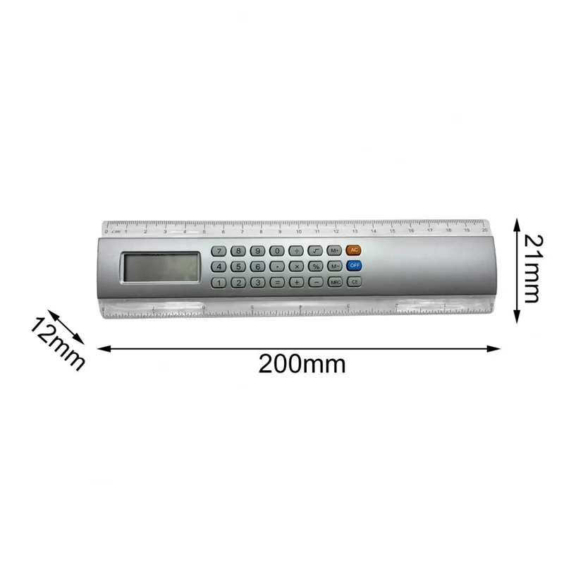 AM-Ruler Calculator Pocket Size 20Cm Mini 8 Digits Handheld Multifunctional Counting Calculator Ruler