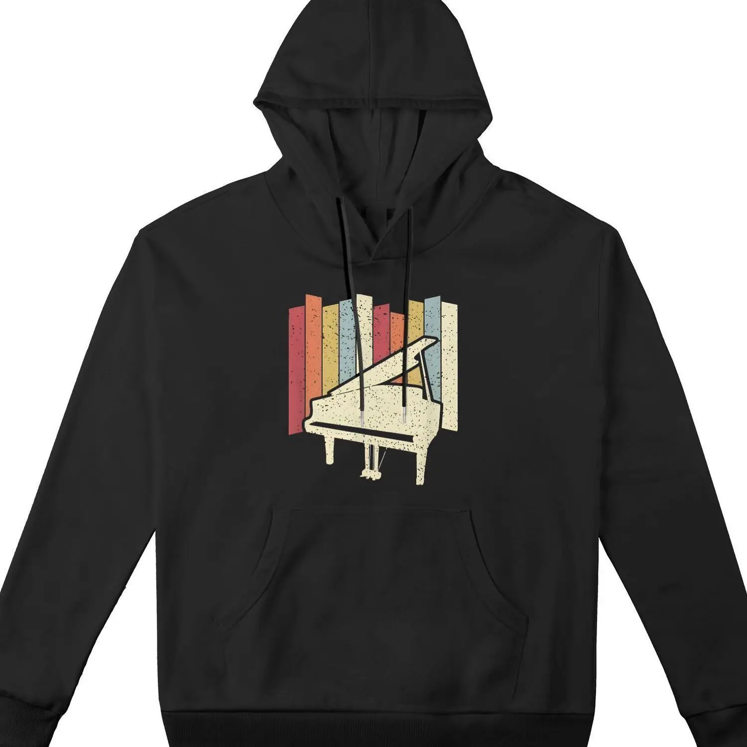 

deconstructed piano hoodie black colorblock vintage print 2025 streetwear oversized pullover music art made in zona text​