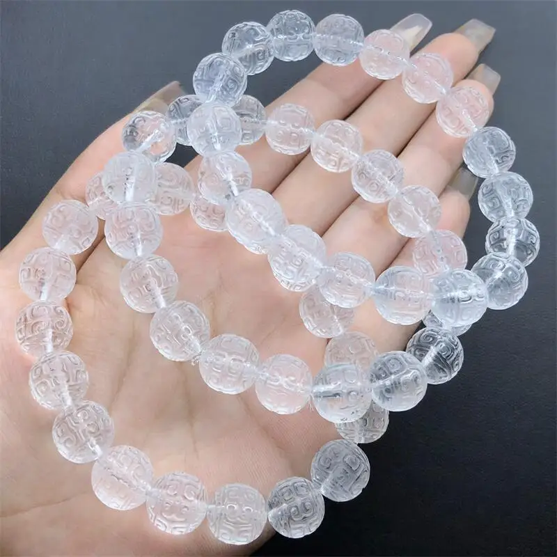 11MM Natural Clear Quartz Mosaic Bead Bracelet String Charms Handmade Fortune Energy Bangle Woman Amulet Jewelry Gift 1PCS