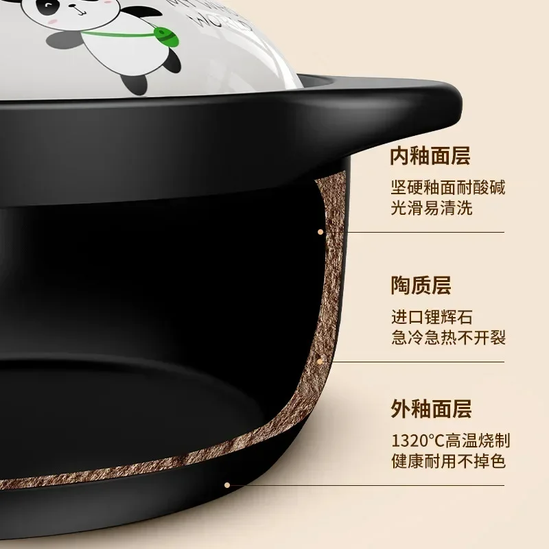 Hot Stew Pot Casserole Ceramic Saucepan High Temperature Resistant Cooking Pan Gas Electric Stove Cooker for Kitchen Crock Pots