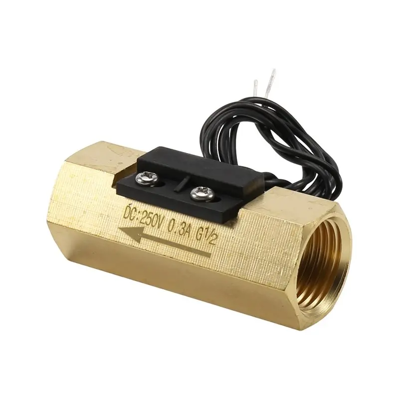 ABGG-Brass Run Meter Flowmeter 1.5-3L/Min G1/2 Low Run Water Normally Open Magnetic Sensor Industrial Run Switch BSP