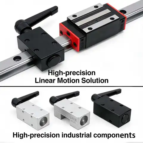 HGR15/HGR20/HGR25/HGR30/HGR35/HGR45 Linear Guide Rail Fixed Ring Slider Lock Limiter Clamp Aluminum Alloy 45 Steel CNC Parts
