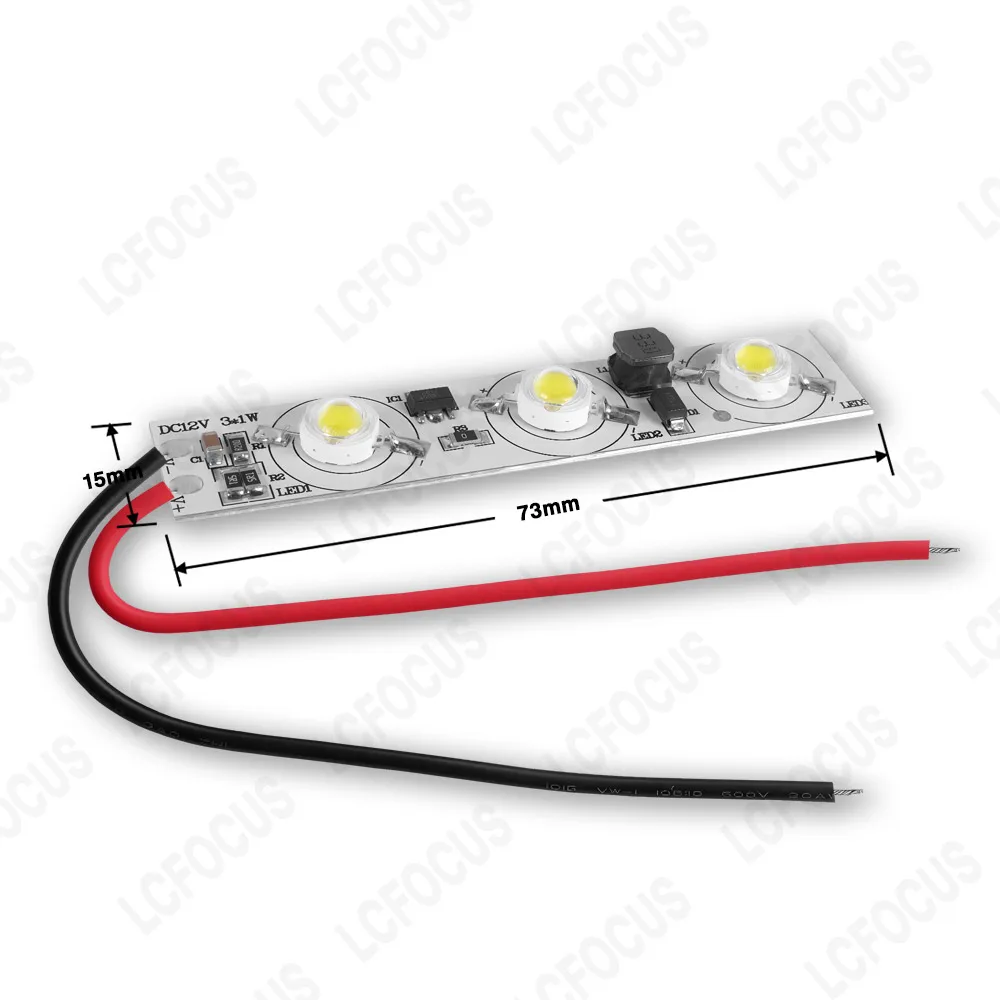 Driverless 3x1W 3x3W LED Chip Warm Cool White Red Green Blue Yellow Purple DC 12V 24V Aluminum PCB For 1W 3W 5W Light Beads