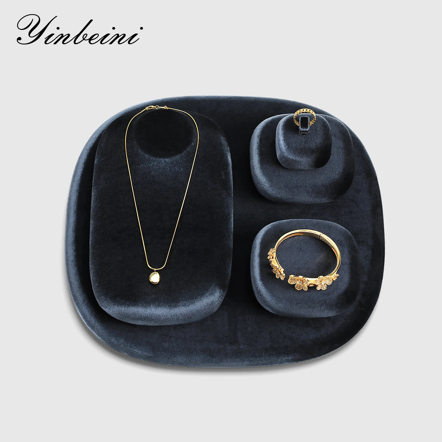 

Yinbeini Velvet Horizontal Necklace Display Stand Jewelry Pendant Holder Shop Cabinet Showcase Rack TB02304