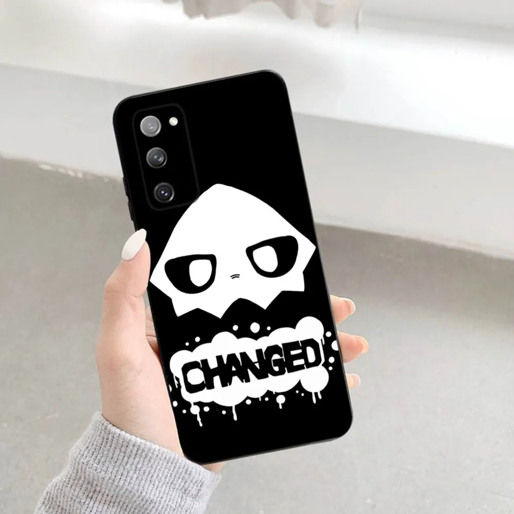 Changed Puro Reaction Sprite Phone Case For Samsung S23,22,21FE 20,10lite 9,8,5plus 6,7edge Note20,20ultra Black Silicone