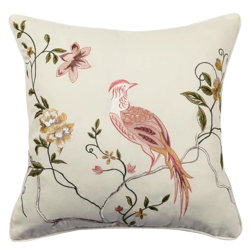 VIKAMA Rustic Floral Decorative Pillow Cover | Machine-washable Soft Pillowcase for Living Room, Bedroom, and Sofa Home Decor