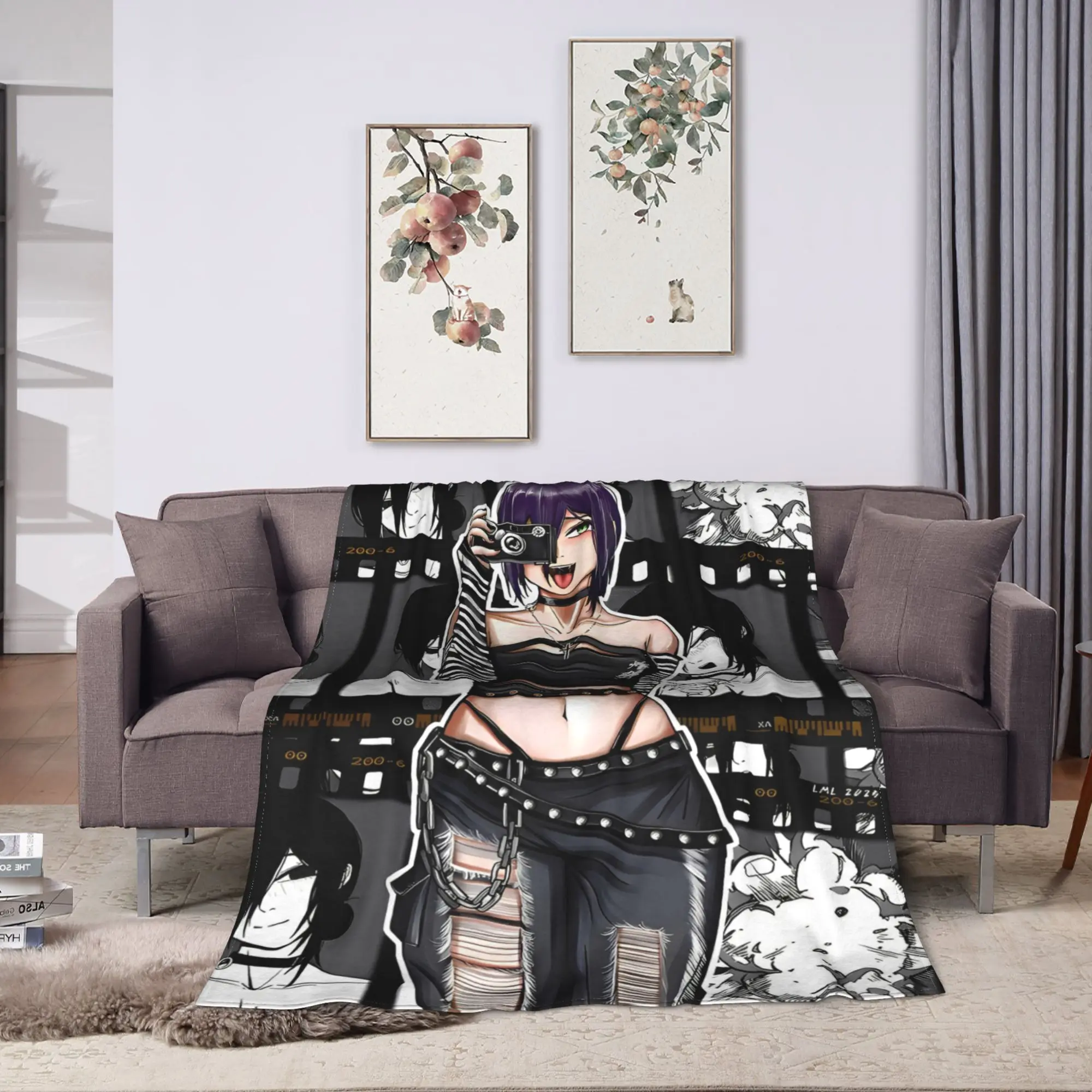 Chainsaw Man Reze Anime Blanket Quality Warm  Throw Blanket Winter Travel Couch Chair Comfortable Bedspread