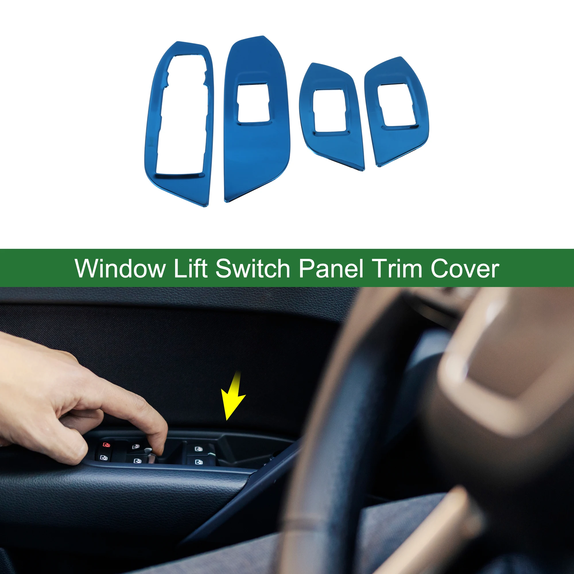 

UXCELL 1 Set Window Lift Switch Panel Trim Cover for Chevrolet Equinox 2018-2023 Blue