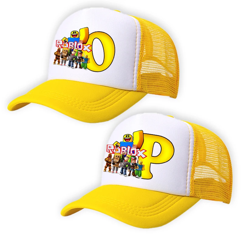Регулируемые бейсболки Roblox, мультяшные буквы, аниме-фигурки, модная фуражка для пары, шляпа от солнца для родителей и детей, кавайная уличная шляпа