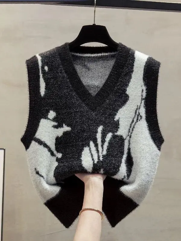 

Loose Knitted round Ne Svel Vest Women's Faion Spring New Sle Casual Comfortable Slimming Top by Ge Home