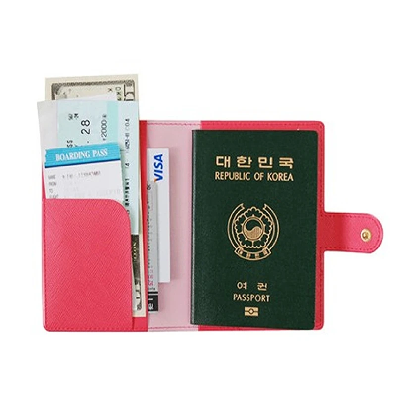 Couverture protection carte passeport avec nœud portefeuille en cuir PU, nouveau