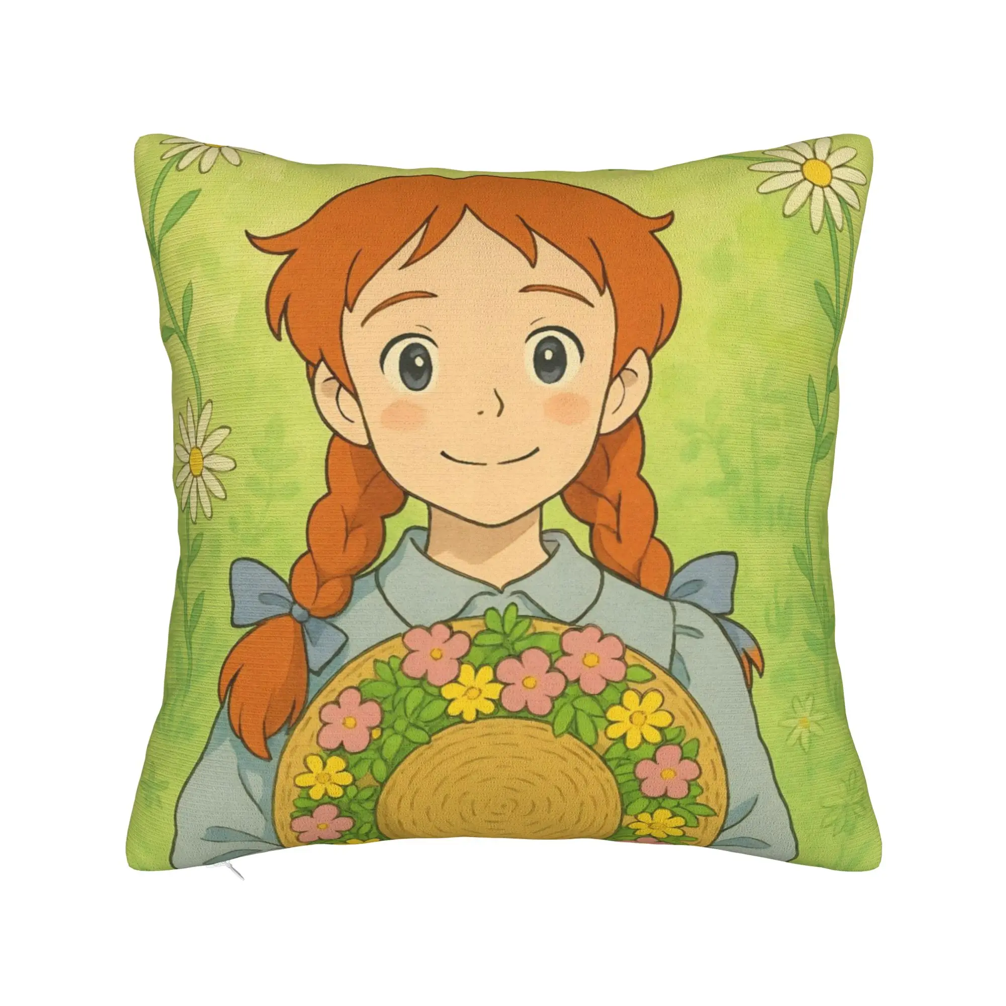 Decorative Pillow Cover A-Anne Shirley Cartoon Merchandise Home  Throw Pillow Case Cover Square Style Multiple Sizes