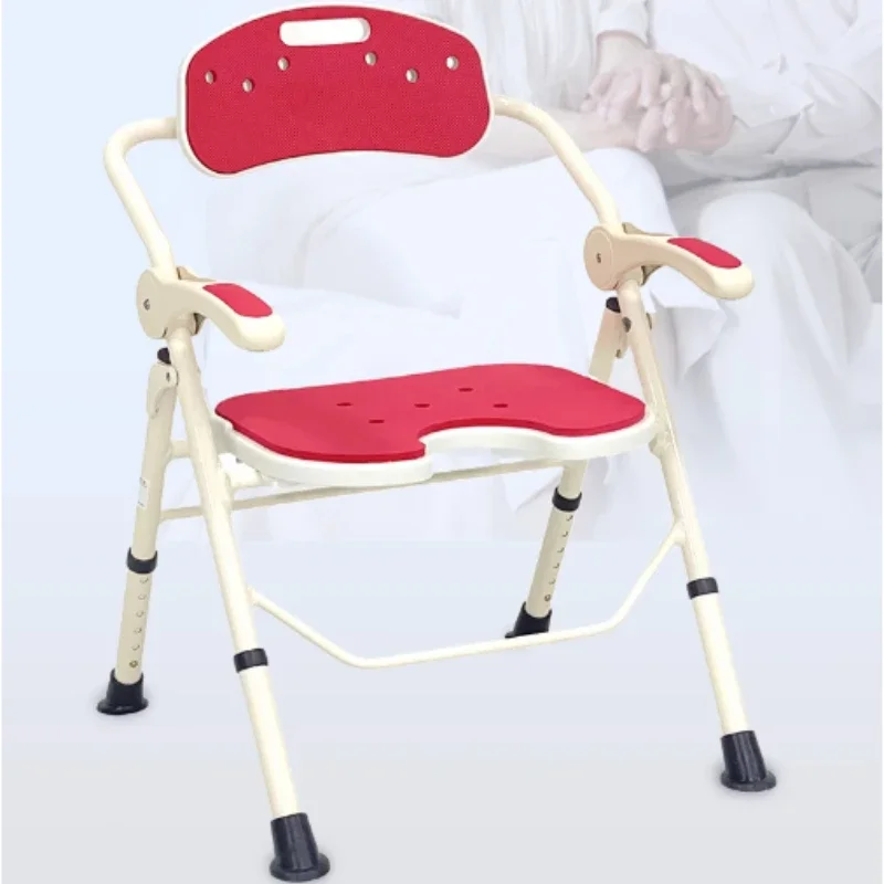 Bath Chair for Disabled People, Foldable Bathroom Chairs Shower Chair, Shower Stools Non-slip Disabled Equipment Bath Aids