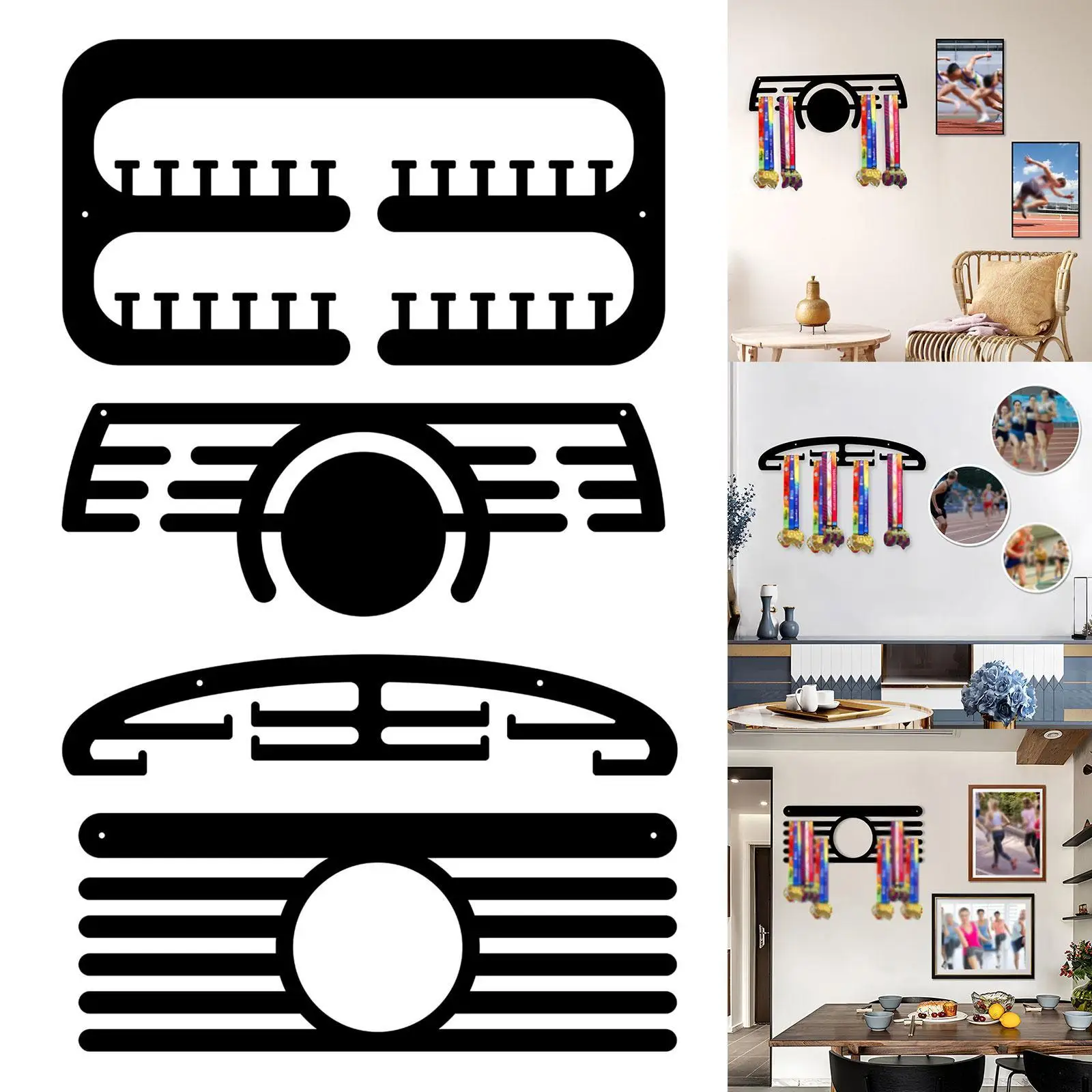 Medal Hanger, Running Medal Hanger Wall Mounted Easy to Install, Sturdy Shelf Medal Holder for Running Medals, Sports Medals