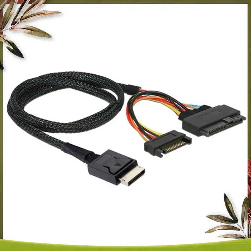 New-Oculink SFF-8611 4I To Pcie SFF-8639 U.2 Nvme With SATA 15P Male Power Server Cable Computer Accessories