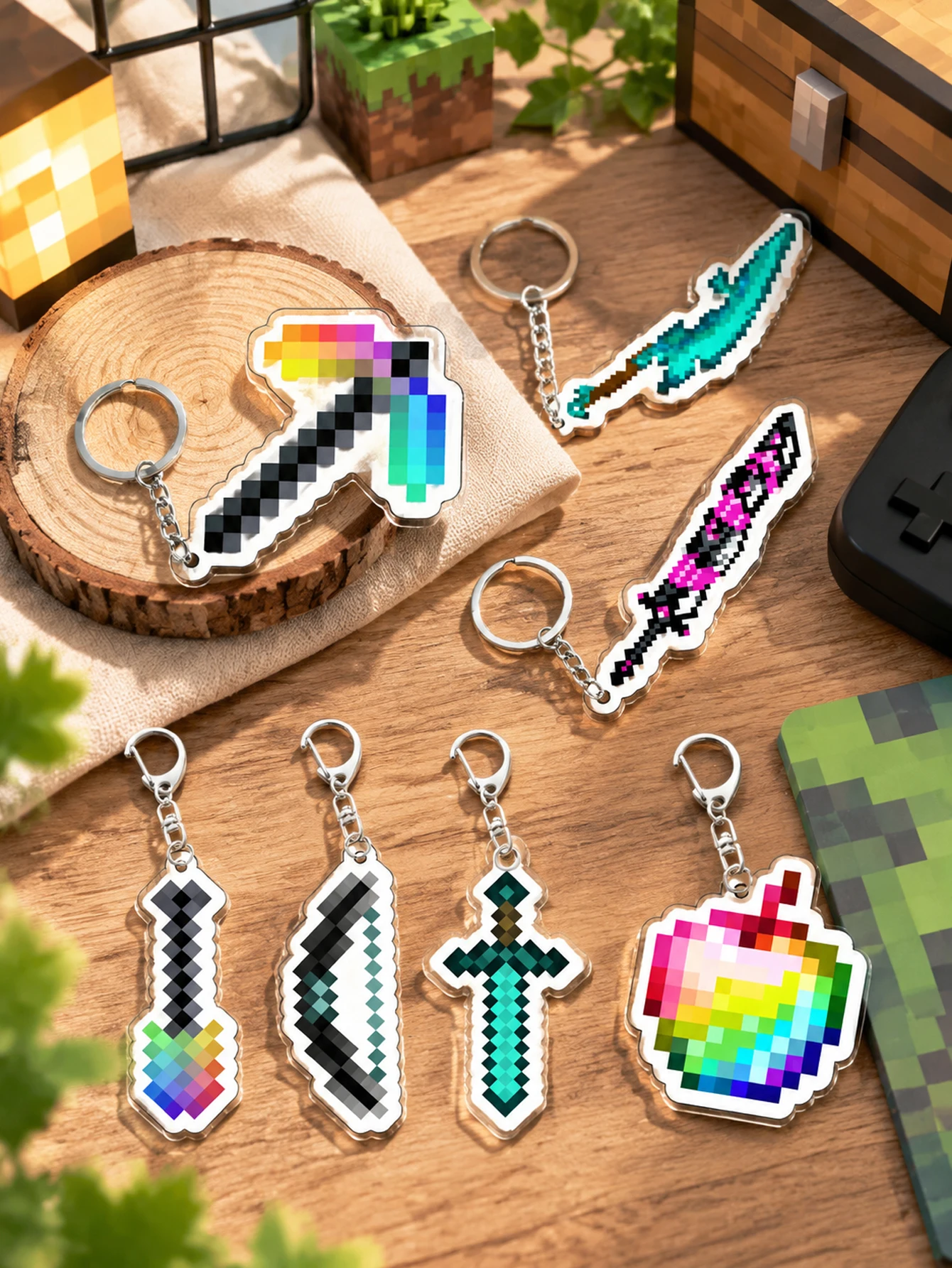 Cube Block Crew Key Charm, Versatile Carry Pendant to Sort Keys and Elevate Bag Look