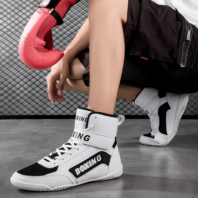 Zapatos ligeros de lucha libre para hombres y mujeres, zapatos deportivos de boxeo de entrenamiento de malla transpirable, zapatos de boxeo