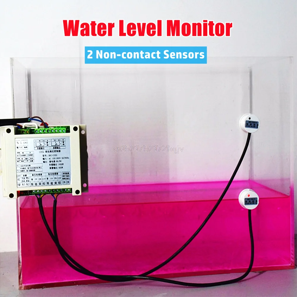

Intelligent High And Low Liquid Level Controller With 2 Non-contact Sensor Module Automatic Control Liquid Water Level Monitor