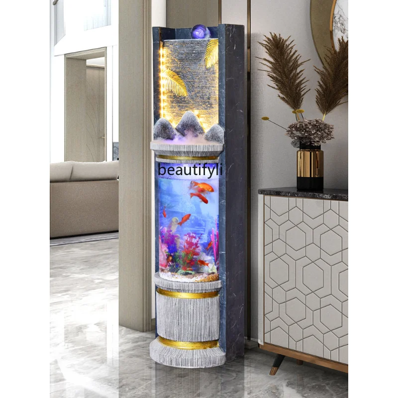 

Simple Floor Water Fountain Fish Tank Decoration Home Living Room Hallway Decoration