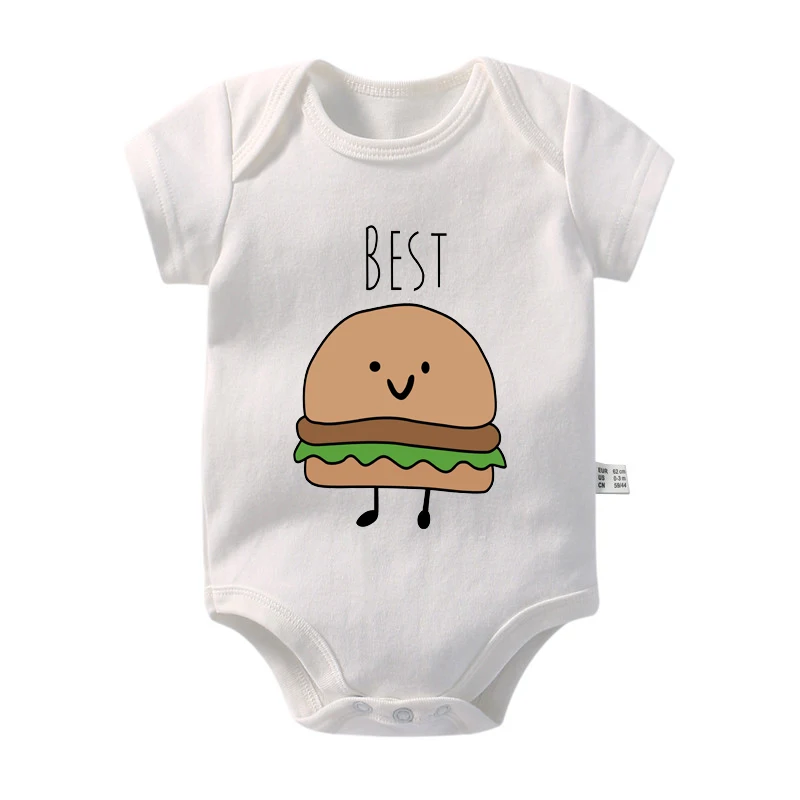 Funny Best Friends Print Baby Bodysuits Cotton Short Sleeve Infant Rompers Body Boys Girls Jumpsuit Brother Sister Twins Clothes