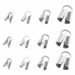 Leather Cords Crimp Stainless Steel End Clasps Beads Caps Leather Clip Tip Fold Crimp Bracelet Connectors For Jewelry Making