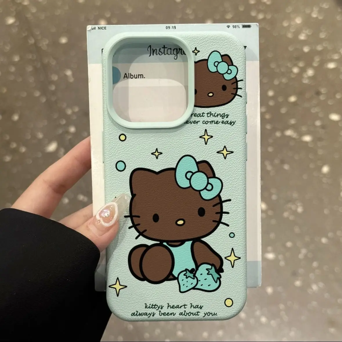 Hello Kittys Y2k IPhone16 15ProMax Case Kawaii Cartoon Black Skin KT 14 13 12 11Pro Anti Slip Anti Drop Cute Anime IPhone Covers