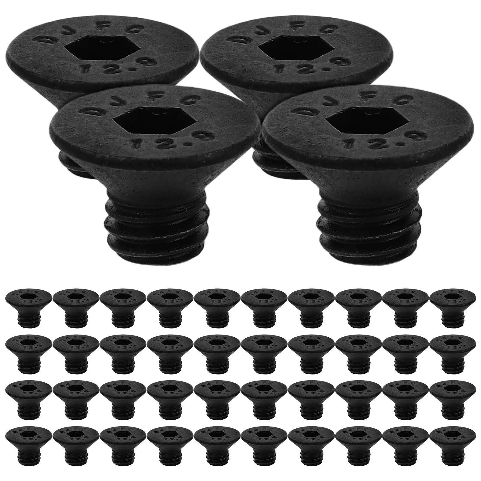 

50Pcs Carbon Steel Flat Head Socket Machine Screws Hexagon Head Screws Multi-Purpose Fastener Set for Woodworking Furniture