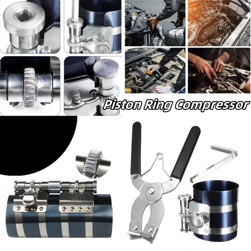 

Piston Ring Compressor Installer Tool 3 Inches 53-175mm Heavy Duty Car Engine Auto Maintenance Clamp Expander Plier Kit 2030