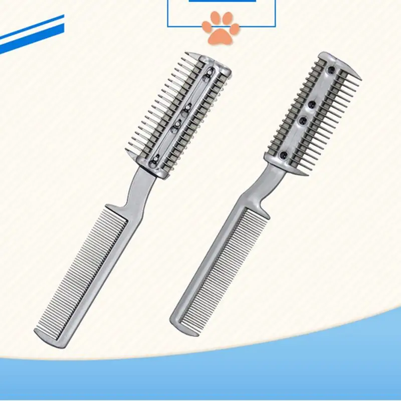 Pet Hair Removal Brush Manual Razor And Comb For Trimming Cat And Dog Hair Cleaning And Care With 2 Blades