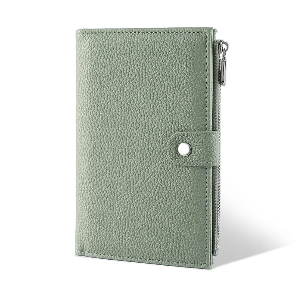 

Zipper Pocket Leather Passport Wallet RFID Blocking Multiple Slots RFID Blocking Wallet Leather Material Passport Holder