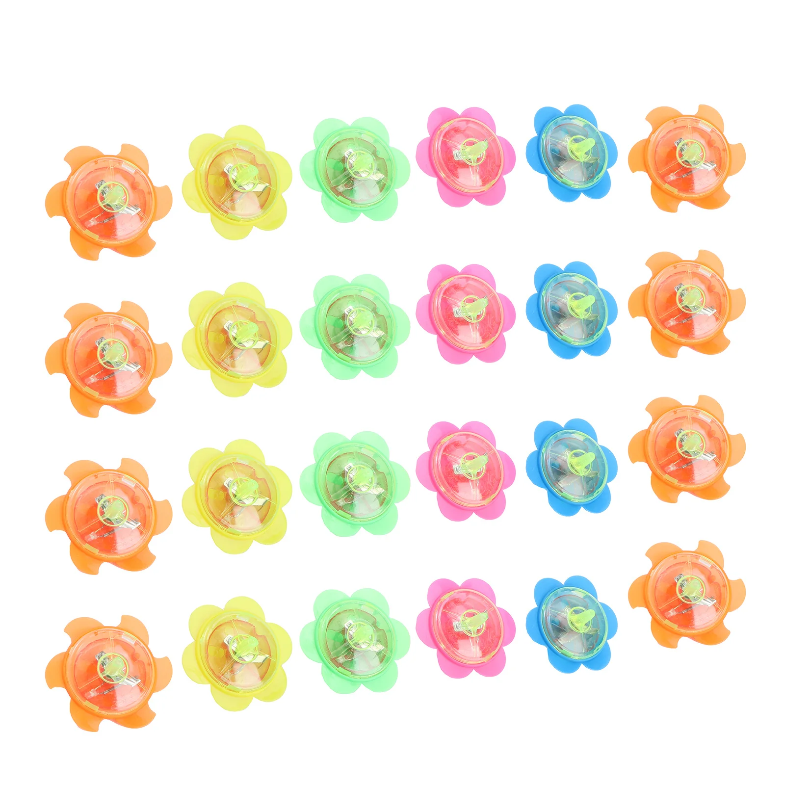 24 pezzi mini lampeggiante peg-top top in plastica filatura gioco cognitivo casuale bomboniera di compleanno top in plastica lampeggiante peg-top