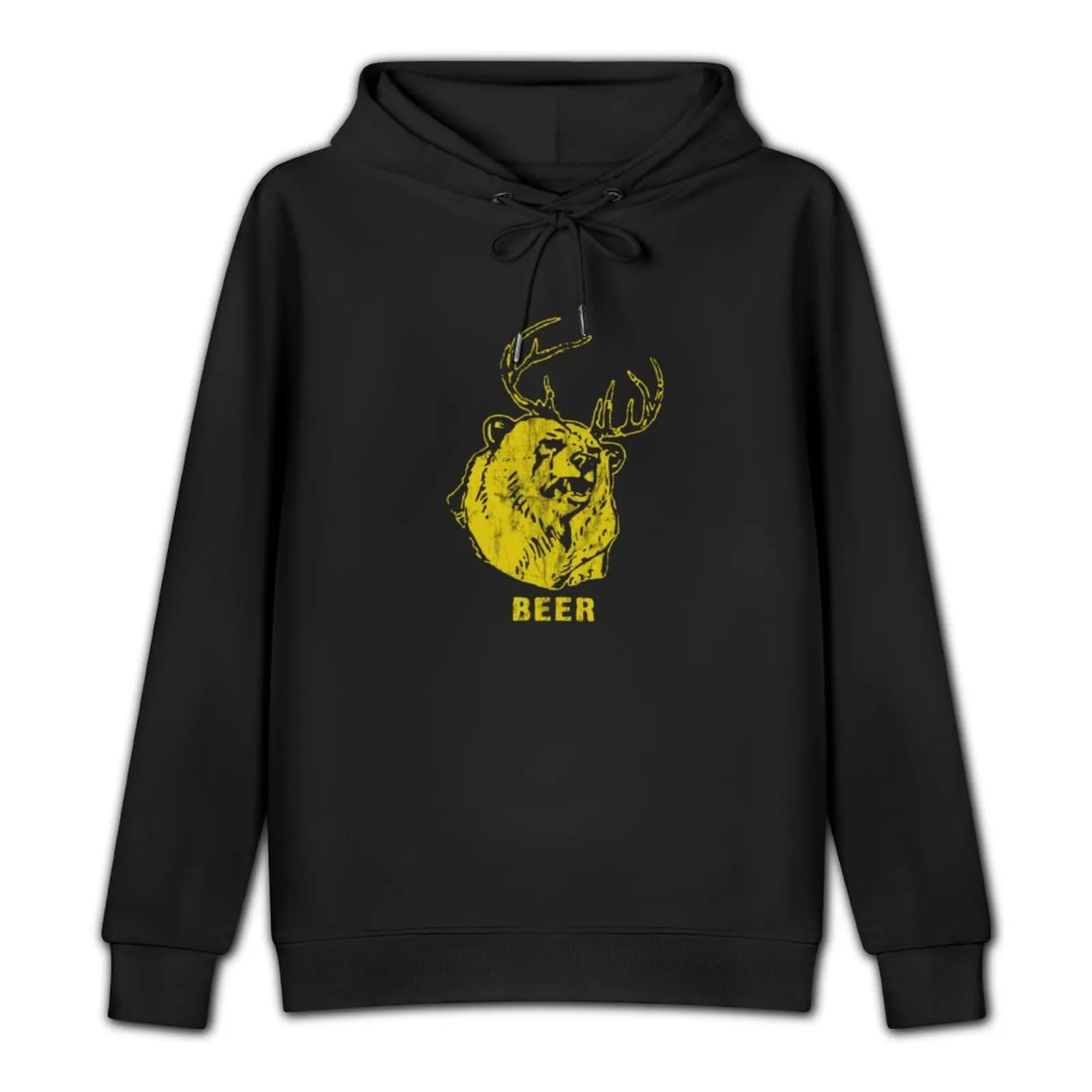 Bear + Deer = Beer (distressed) Pullover Hoodie autumn new products korean style clothes winter clothes men hoodie