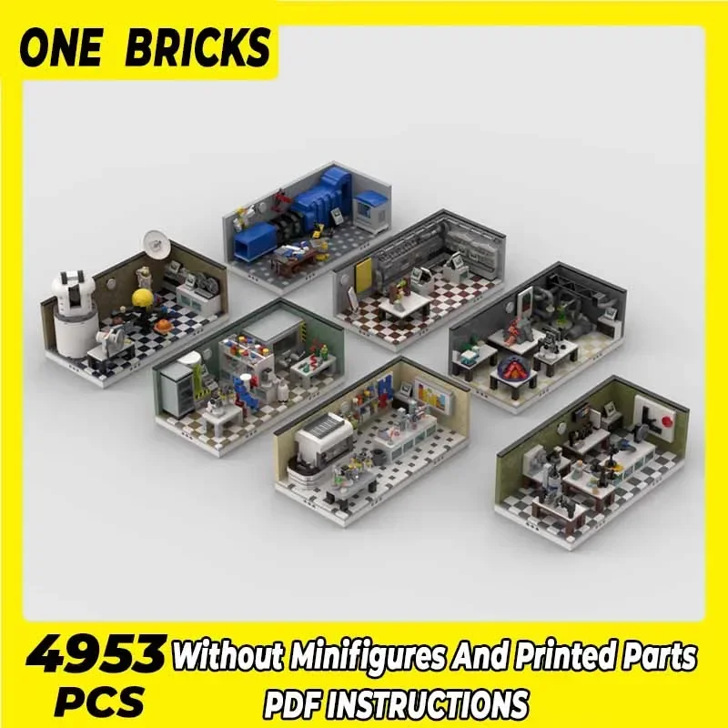 Laboratory Scene Model Moc Building Bricks Science Lab Set Pack Technology Modular Blocks Gifts Christmas Toys DIY Sets Assembly